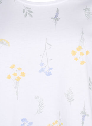Zizzi T-shirt van biologisch katoen met bloemenprint, Bright W. AOP, Packshot image number 2