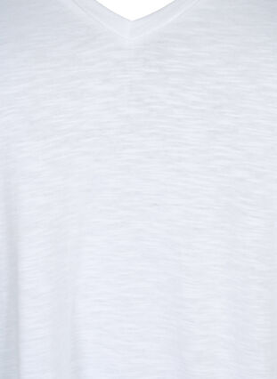 Zizzi Basic t-shirt met korte mouwen en V-hals, Bright White, Packshot image number 2