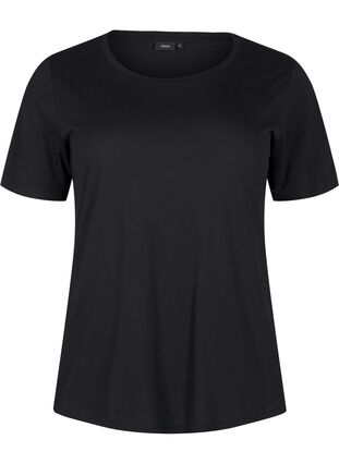 Zizzi T-shirt van wol en viscose, Black, Packshot image number 0