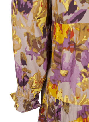 Zizzi Tuniek met lange mouwen en bloemenprint, Purple Flower, Packshot image number 3