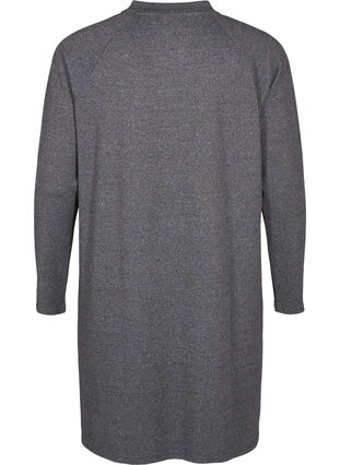 Zizzi Jersey jurk met knopen, Dark Grey Melange, Packshot image number 1