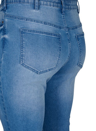 Zizzi Amy jeans met super slim fit en ripped details, Blue denim, Packshot image number 4
