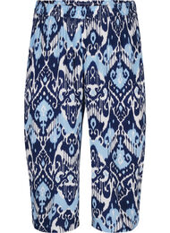 Viscose culotte broek met print, Blue Ethnic AOP