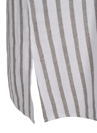 Zizzi Gestreepte tuniek van linnen-viscose mix, White Stripe, Packshot image number 3