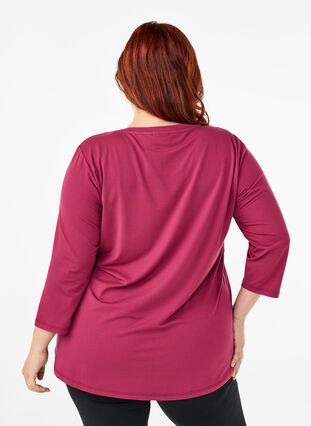 Zizzi Training blouse met 3/4 mouwen, Anemone, Model image number 1