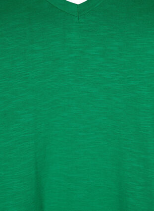 Zizzi Basic t-shirt met korte mouwen en v-hals, Jolly Green, Packshot image number 2