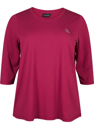 Zizzi Training blouse met 3/4 mouwen, Anemone, Packshot image number 0