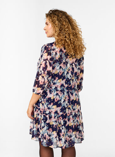 Zizzi Tuniek met bloemenprint en lurex, Night Sky AOP Flower, Model image number 1