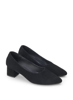 Zizzi Wide fit - Pumps van suède, Black, Packshot image number 1