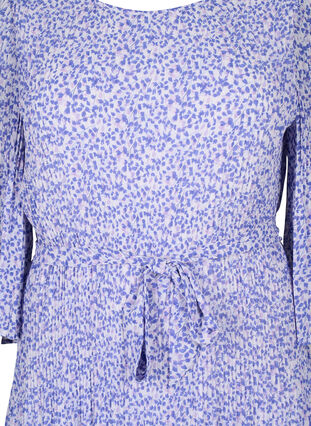 Zizzi Bedrukte geplooide jurk met bindband, Small Flower AOP, Packshot image number 2
