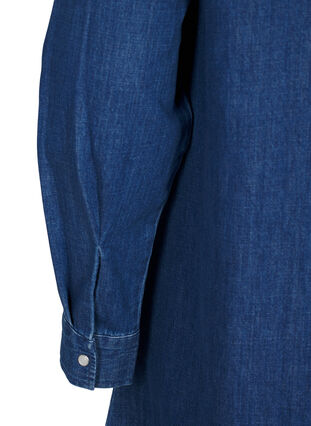 Zizzi Denim jurk met knopen, Medium Blue Denim, Packshot image number 3