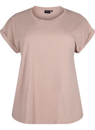 T-shirt met korte mouwen van katoenmix, Desert Khaki