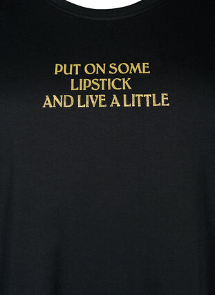Zizzi FLASH - T-shirt met motief, Black Lips, Packshot image number 2