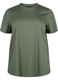 Basic katoenen T-shirt met ronde hals, Thyme