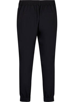 Zizzi Broek met elastiek in de taille en bij de enkels, Black, Packshot image number 1