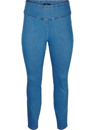 Zizzi Stretchy jeggings met hoge taille, Light Blue, Packshot image number 0