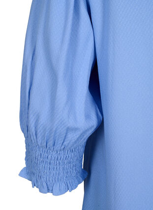 Zizzi Viscose blouse met smok en ruches, Cornflower Blue, Packshot image number 3