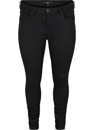 Zizzi Super slim Amy jeans met hoge taille, Black, Packshot image number 0