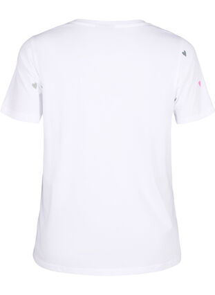 Zizzi T-shirt van biologisch katoen met hartjes, Bright W. Love Emb., Packshot image number 1
