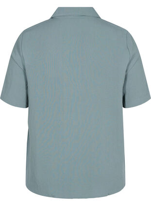 Zizzi Overhemd van viscose met korte mouwen, Balsam Green, Packshot image number 1