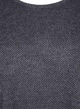 Zizzi Melange Blouse met een rond halsje en lange mouw, Dark Grey, Packshot image number 2