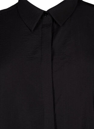 Zizzi Lang shirt van viscose met korte mouwen, Black, Packshot image number 2