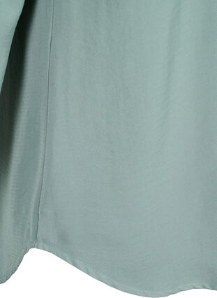 Zizzi Blouse met smok en V-halslijn, Chinois Green, Packshot image number 4