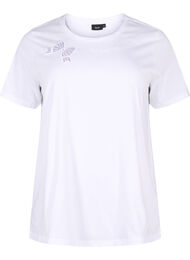 T-shirt van biologisch katoen met strikdetail, Bright White