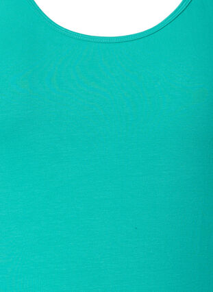 Zizzi Solide kleur basis top in katoen, Aqua Green, Packshot image number 2