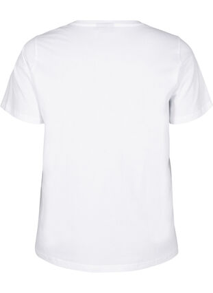 Zizzi Biologisch katoenen T-shirt met print, Bright White Printet, Packshot image number 1