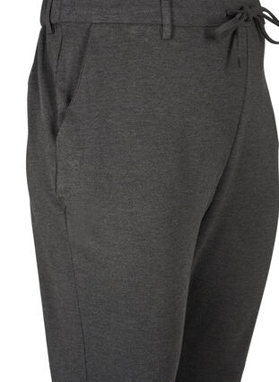 Zizzi Cropped Maddison broek, Dark Grey Melange, Packshot image number 2