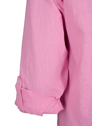 Zizzi Shirt blouse met knoopsluiting van katoen-linnenmix, Rosebloom, Packshot image number 4