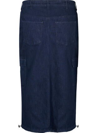 Zizzi Denim maxi-rok, Dark Blue Denim, Packshot image number 1