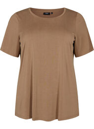 T-shirt van Tencel ™ Modal met ronde hals, Coca Mocha