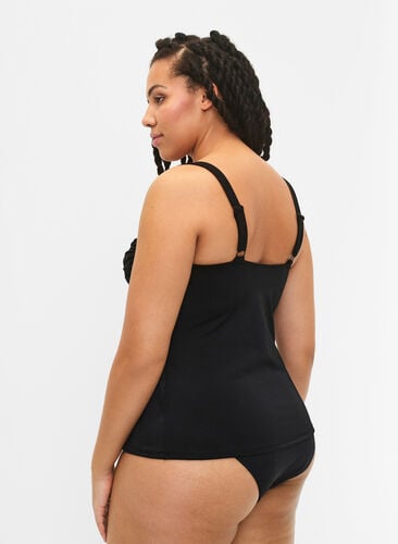 Zizzi Tankini met draperingen, Black, Model image number 1