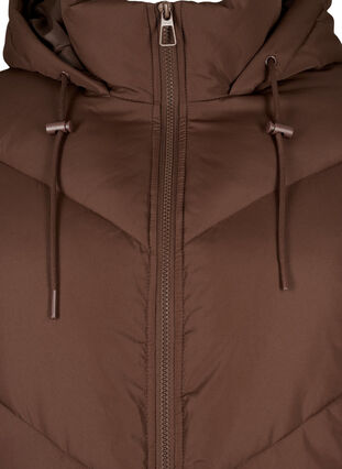 Zizzi Puffer winterjas met capuchon, Potting Soil, Packshot image number 2