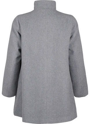 Zizzi Korte trenchcoat met A-lijn, Light Grey Melange, Packshot image number 1