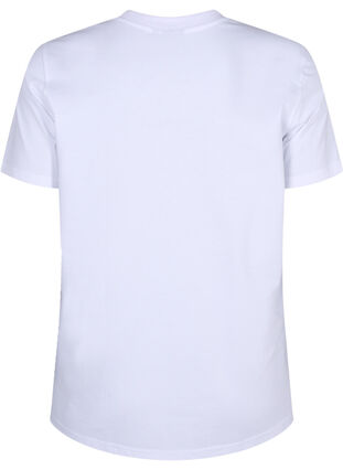 Zizzi Basic katoenen T-shirt met ronde hals, Bright White, Packshot image number 1