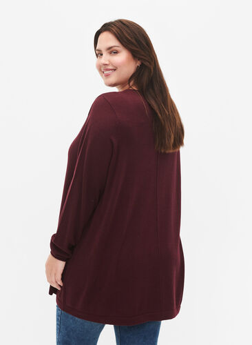 Zizzi Gebreide blouse gemaakt van katoen en viscose., Port Royal, Model image number 1