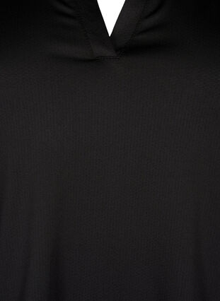 Zizzi Poloshirt met V-hals, Black, Packshot image number 2
