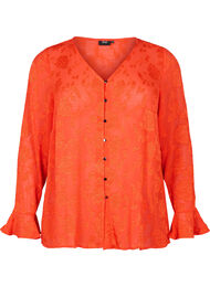 Lange mouw shirt met jacquard look, Orange.com