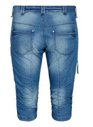 Zizzi Slim fit capri jeans met zakken, Light blue denim, Packshot image number 1