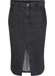 Denim rok met split aan de voorkant, Dark Grey Denim