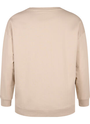 Zizzi Sweatshirt met ronde hals, Simply Taupe, Packshot image number 1