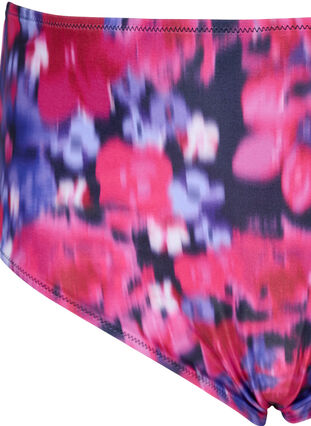 Zizzi Bikinibroekje met print en hoge taille, Pink Flower AOP, Packshot image number 2