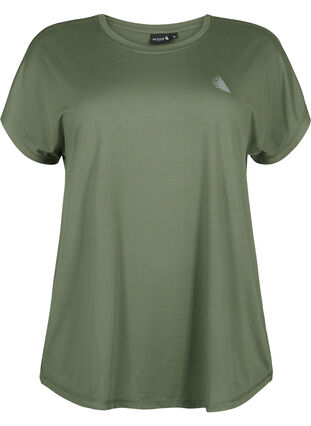 Zizzi Trainings-T-shirt met korte mouwen, Thyme, Packshot image number 0