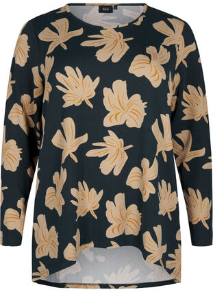 Zizzi Gebloemde blouse met lange mouwen, Scarab Big FlowerAOP, Packshot image number 0