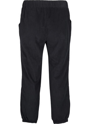 Zizzi Corduroy broek met een elastische tailleband, Black, Packshot image number 1