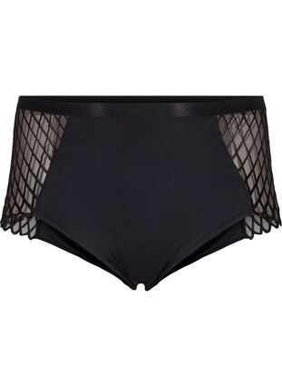 Zizzi Slipje met mesh-detail en normale taille, Black, Packshot image number 0