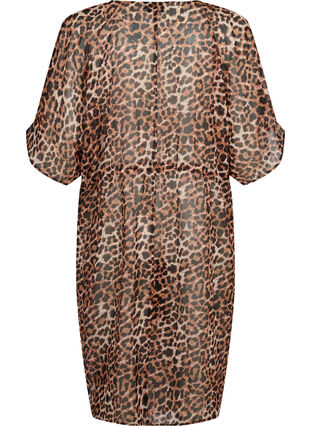 Zizzi Strand kimono met print., Leopard, Packshot image number 1